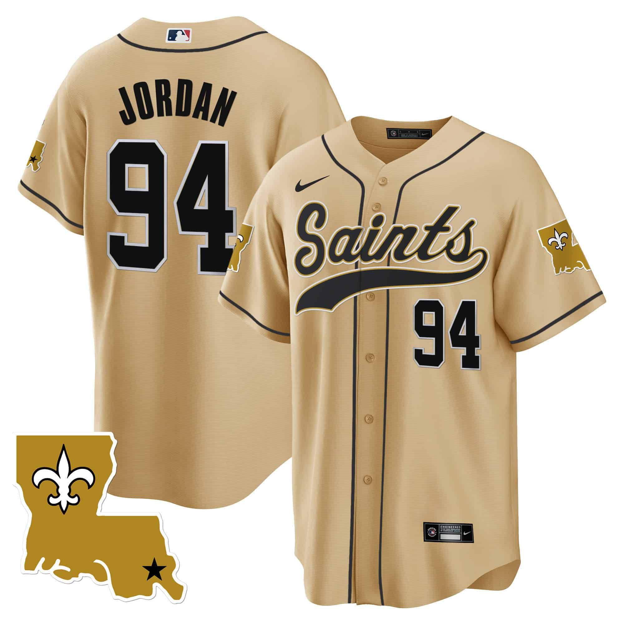 Men New Orleans Saints #94 Jordan Yellow 2024 Nike 1987 Legacy Cool Base NFL Jersey